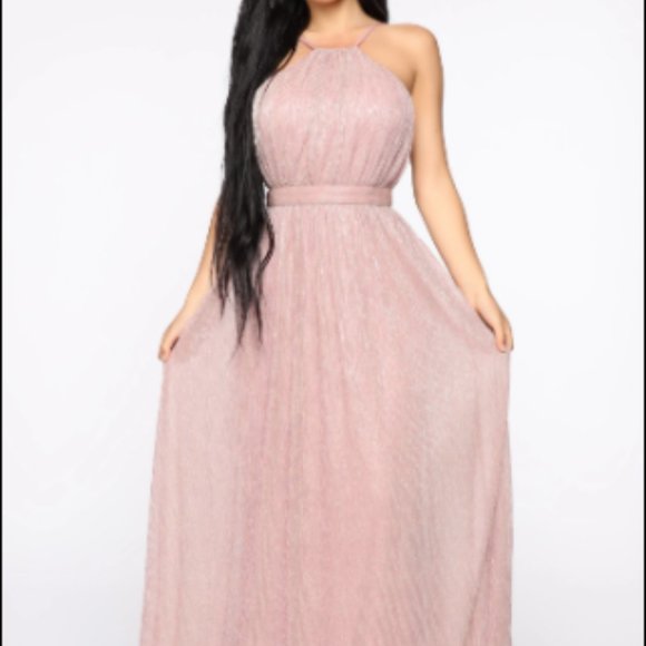 Fashion Nova Classy Night Out Pink Maxi Dress XS - Picture 1 of 8